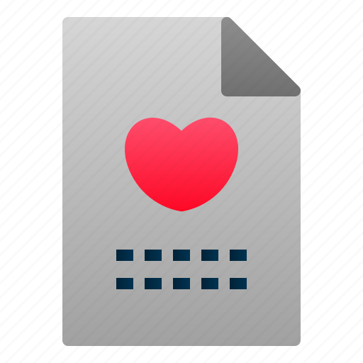 File, invitation, letter, love, romance, valentine, wedding icon - Download on Iconfinder