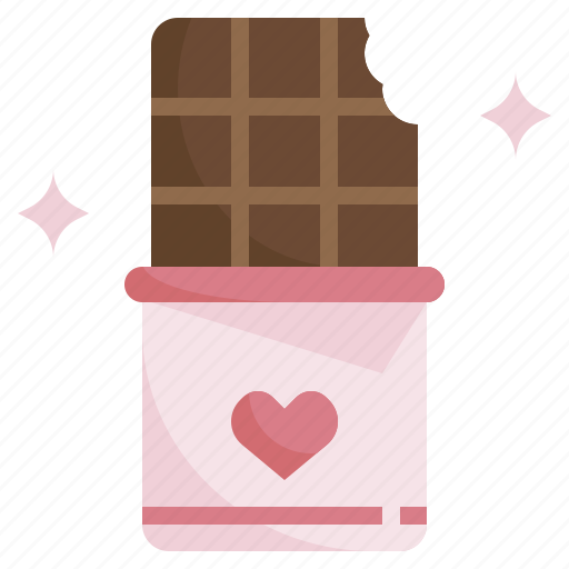 Chocolate, bar, dessert, heart, snack icon - Download on Iconfinder