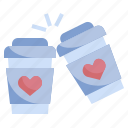 cup, couple, heart, paper, love