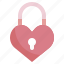 padlock, heart, security, love, key 