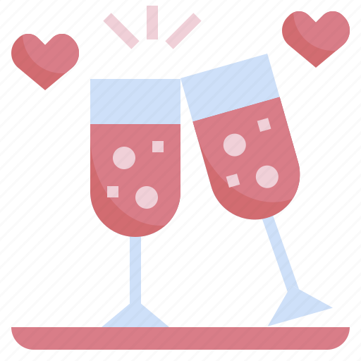 Wine, glasses, heart, love, romance, alcohol icon - Download on Iconfinder