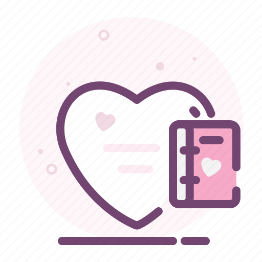 Book, heart, love, notebook, notes, romantic, valentine icon - Download on Iconfinder