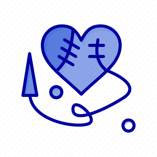 Broken, heart, heartm, sewing icon - Download on Iconfinder