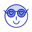 cute, emoji, love, smiley, user 