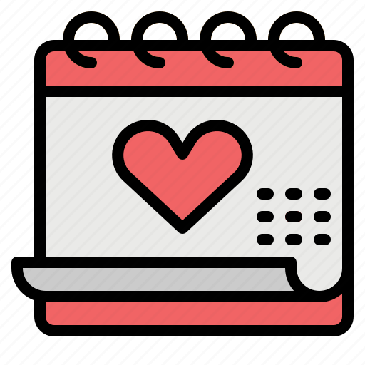 Calendar, date, heart, love, time icon - Download on Iconfinder