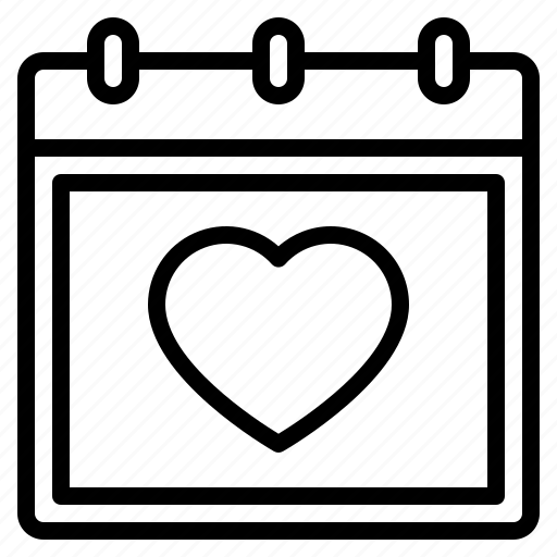 Calendar, heart, date, love, valentine icon - Download on Iconfinder