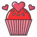love, heart, valentine, romance, food, cupcake