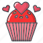 love, heart, valentine, romance, food, cupcake 