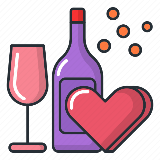 Love, wine, heart, valentine, valentines icon - Download on Iconfinder