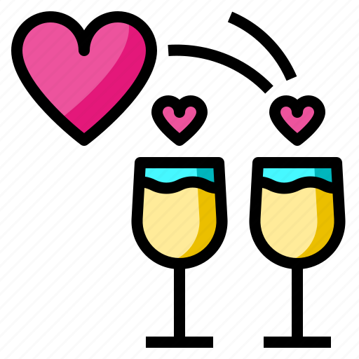Wine, love, heart, romance, drink icon - Download on Iconfinder