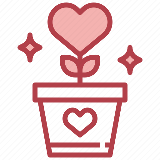 Flower, growth, love, romance, heart icon - Download on Iconfinder