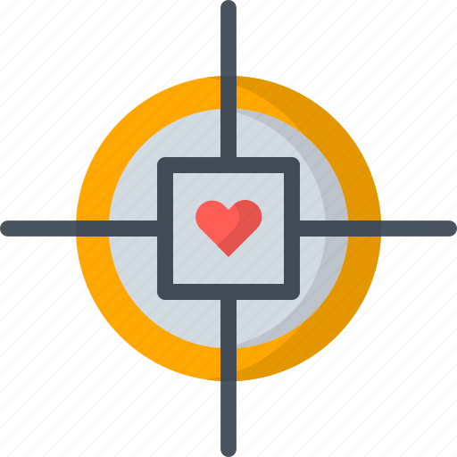 Aim, love and romance, valentines day, targeting, goal, crosshair, shot icon - Download on Iconfinder