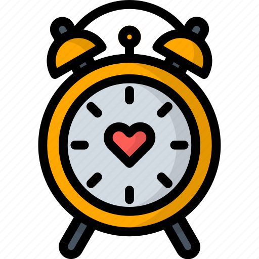Alarm, clock, time and date, valentines day, reminder, alert, heart icon - Download on Iconfinder