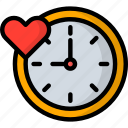 clock, time and date, valentines day, heart, love, watch, time