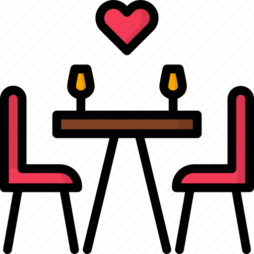 Dinner, love and romance, valentines day, dating, table, heart, love icon - Download on Iconfinder