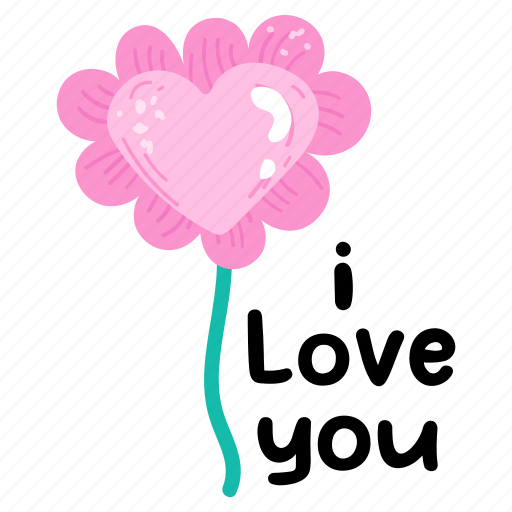 Flower bud, heart flower, blooming flower, flower proposal, floral sticker - Download on Iconfinder