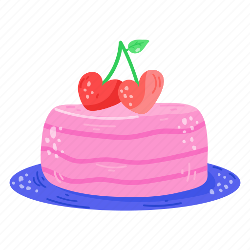 Wedding cake, cherry cake, sweet, dessert, confectionery sticker - Download on Iconfinder