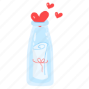 love message, message bottle, wish bottle, love note, bottle