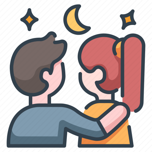 Couple, love, lover, night, romantic, sky, stargazing icon - Download on Iconfinder