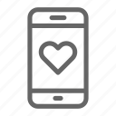 heart, love, mobile, online