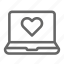 computer, heart, laptop, love, online 