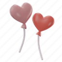 balloons, decoration, love, heart, valentines
