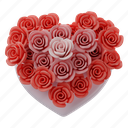 heart, roses, valentines, love, present