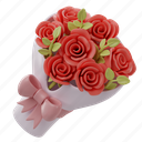 rose bouque, roses, present, love, valentines
