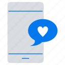 chat, heart, love, mobile