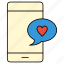 chat, heart, love, mobile 