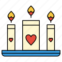 candle, candles, heart, love