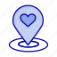 finder, heart, location, map, pin 