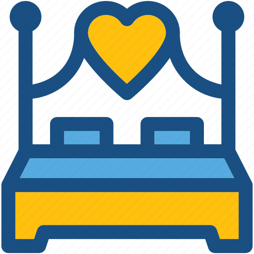 Bed, bedroom, couple bed, hotel room, romantic icon - Download on Iconfinder