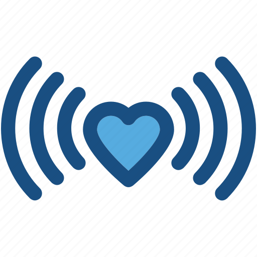 Heart signals, heart vibrating, heartbeat, in love, love icon - Download on Iconfinder