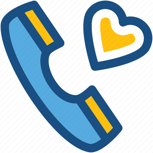Heart, love, phone receiver, receiver, romantic talk icon - Download on Iconfinder