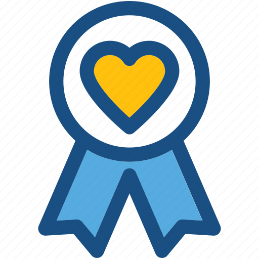 Heart, heart badge, insignia, love badge, ribbon badge icon - Download on Iconfinder