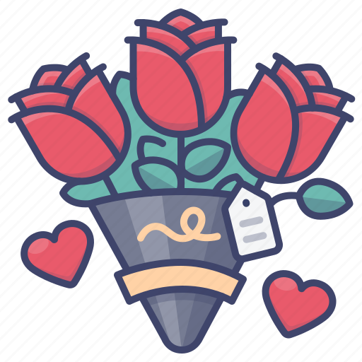 Bouquet, flower, red, rose icon - Download on Iconfinder