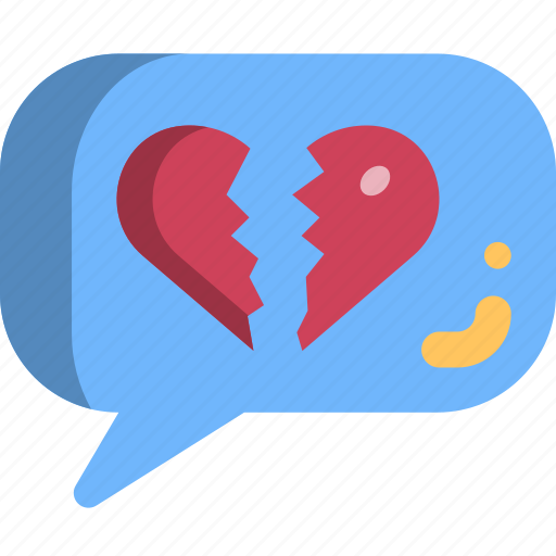 Break, chat, heartbroken, speech, up, valentine icon - Download on Iconfinder