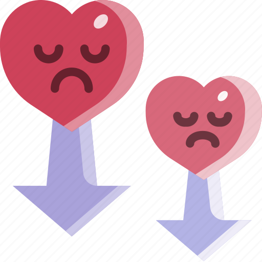 Down, heart, love, sad, valentine icon - Download on Iconfinder