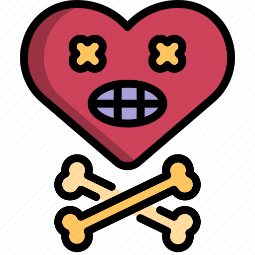 Bone, ghost, heart, monster, skull, valentine icon - Download on Iconfinder