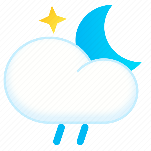 Drizzle, moon, night, rain, rainy icon - Download on Iconfinder