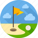 ball, flag, game, golf, hole, play, sport