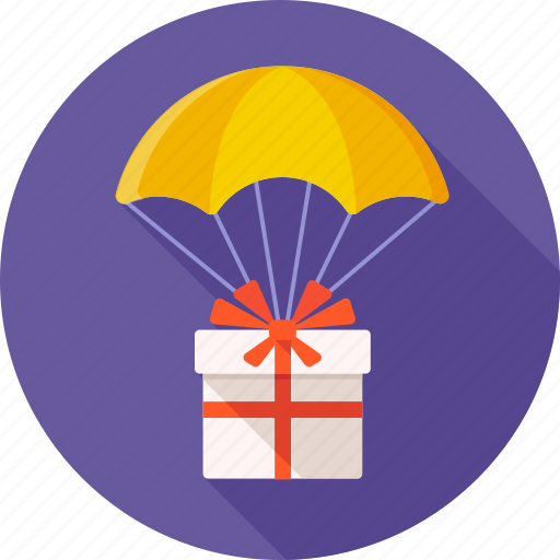 Emoticon, gift, gift box, parachute, present, surprise, surprised icon - Download on Iconfinder