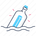 message in a bottle, message, bottle, floating bottle