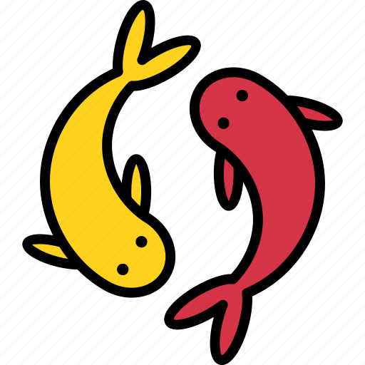 Chinese, filled, fish, ying yang, new year icon - Download on Iconfinder