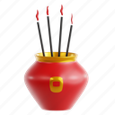 incense, 3d icon, 3d illustration, 3d render, lunar new year, chinese new year, chinese, china 