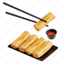 roll, spring roll, 3d icon, 3d illustration, 3d render, lunar new year, chinese new year, chinese, china 