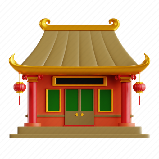 Traditional, building, traditional building, 3d icon, 3d illustration, lunar new year, chinese new year 3D illustration - Download on Iconfinder