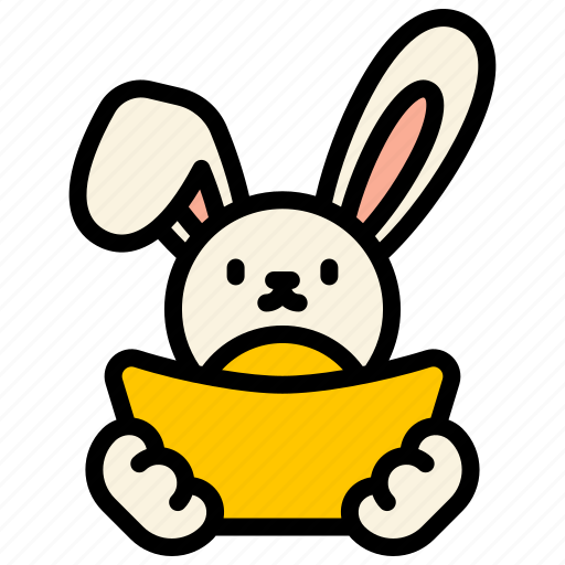 Rabbit, zodiac, gold, chinese, new, year icon - Download on Iconfinder