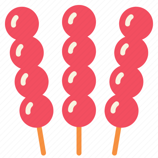 Hawthorn, candied, berry, skewer, snack icon - Download on Iconfinder